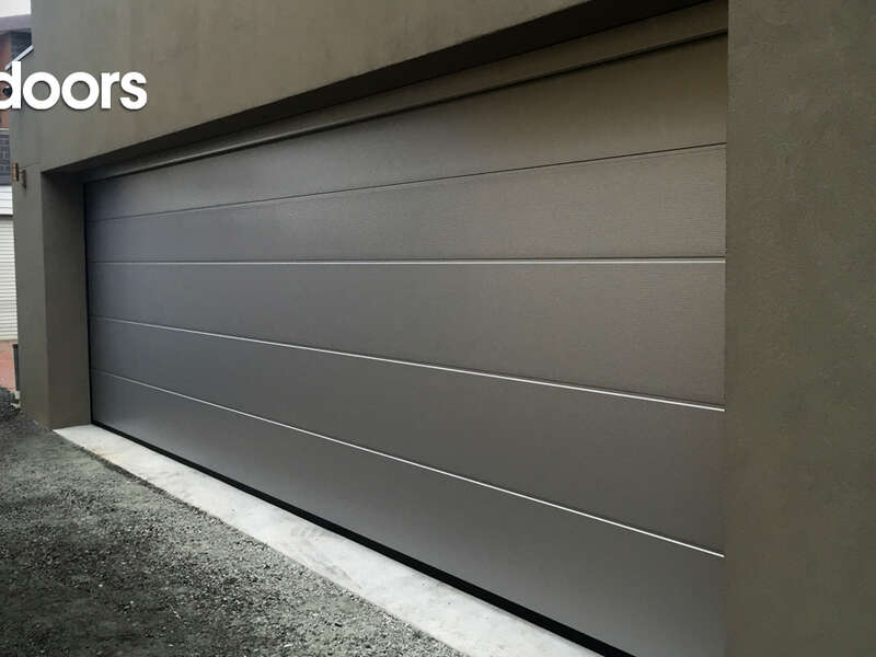 4Ddoors Sectional Garage Door - L-Ribbed Profile in colour 'White Aluminium', with a Micrograin Finish